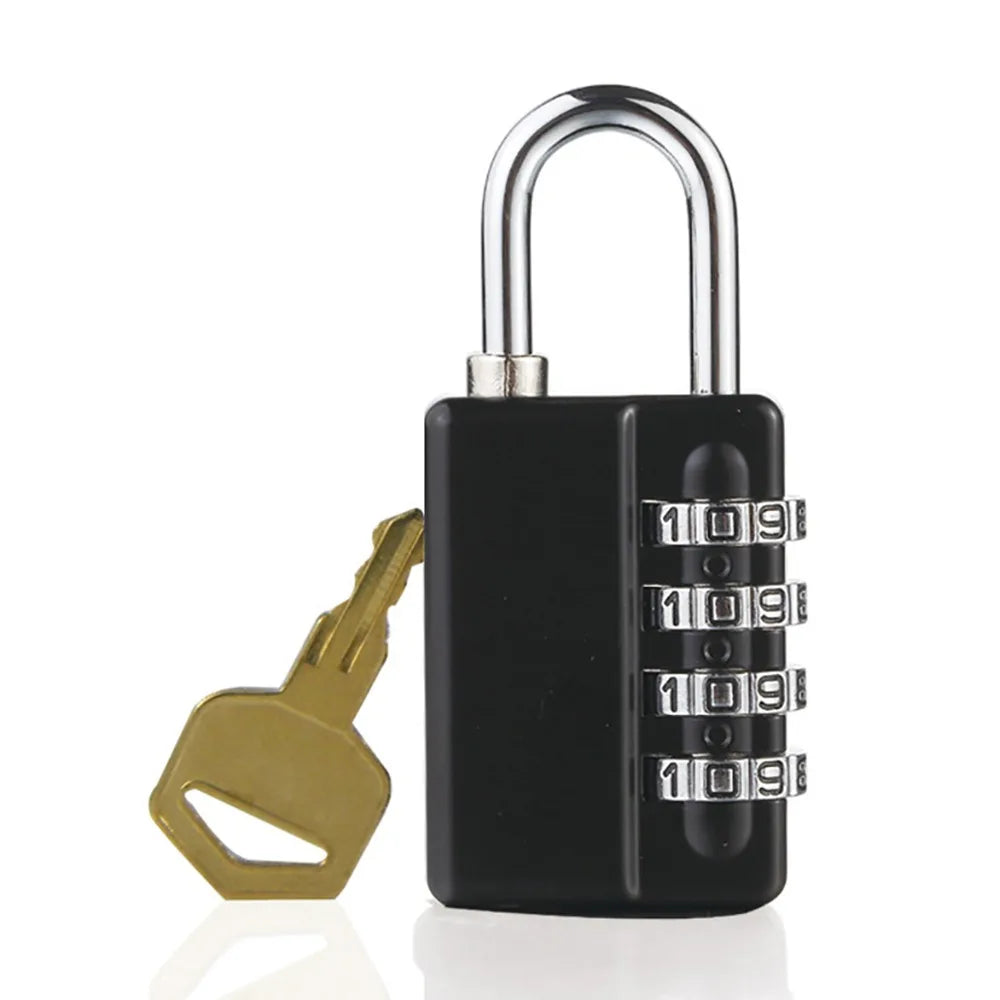 4-Digit Combination Padlock with Key – Zinc Alloy Security Lock