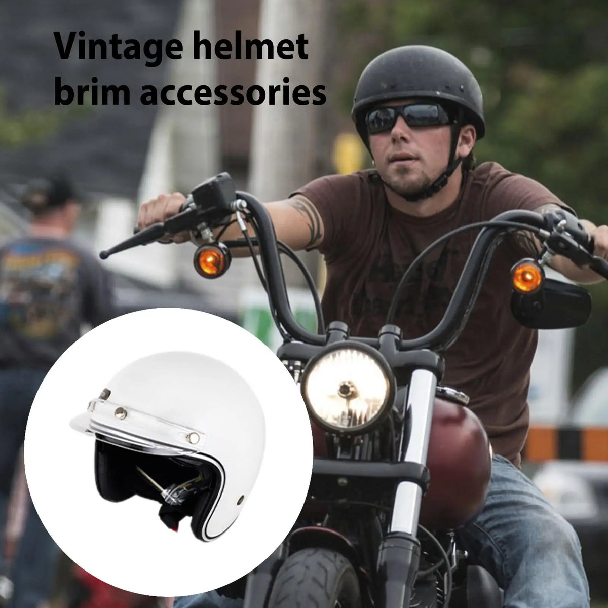 Vintage Half Helmet Visor Universal Sun Shield 3-Clip Design