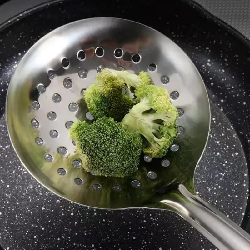 Stainless Steel Colander Spoon – Oval Oil Skimmer & Mesh Sifter Kitchen Strainer Spoon Nixie