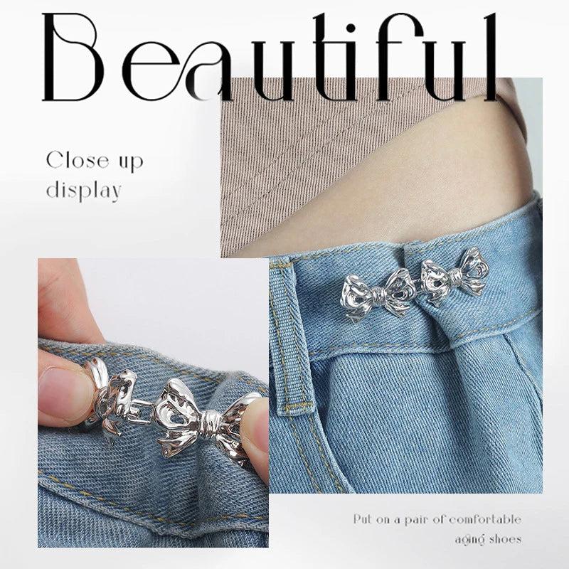 Butterfly Clasp Waist Tightener – Adjustable No-Sew Jean Button Waistband Clip Nixie