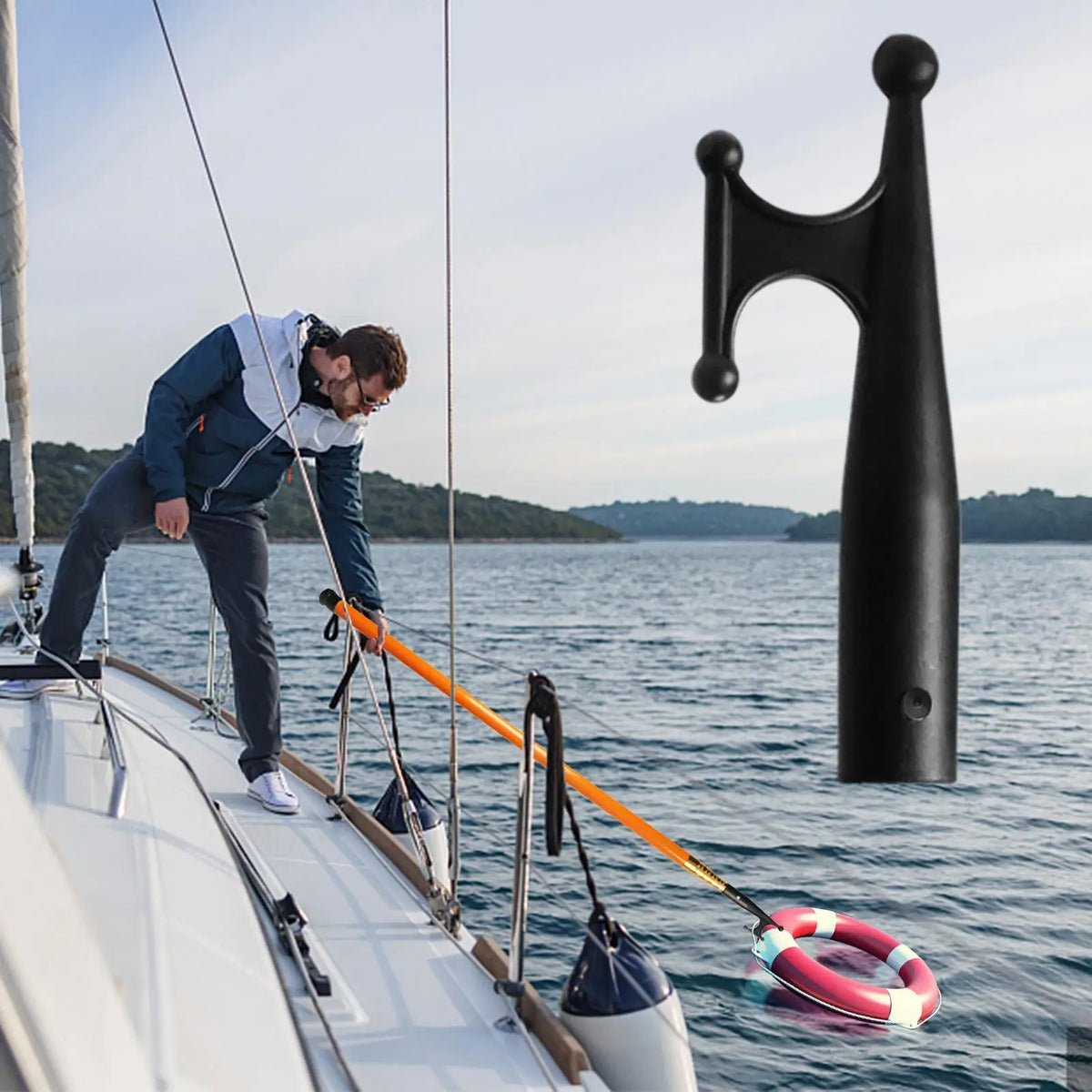 Nylon Boat Hook Head – Rust-Resistant Marine Docking Tool Marine Docking Hook Nixie