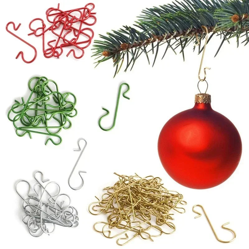 20Pcs Metal S-Hooks for Christmas Tree Ornament Hanging Ornament Hooks Nixie