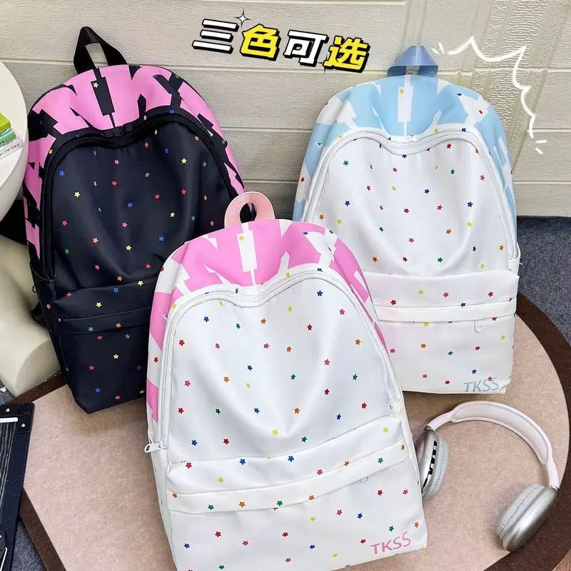 Korean Minimalist Large-Capacity Nylon Backpack for Students