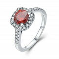 Silver Red Zircon Wedding Ring – Vintage Fashion Band Sizes 6–10 Fashion Ring Nixie 10 Red