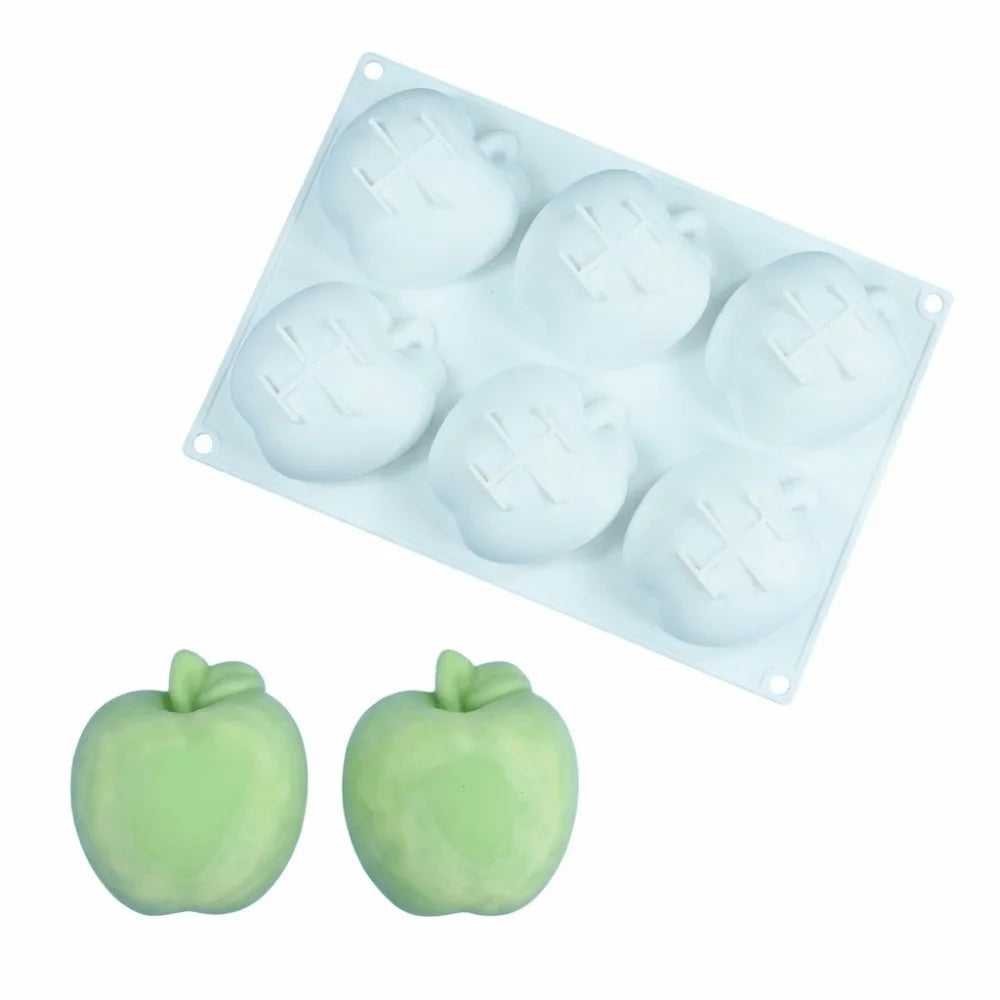 6-Cavity Green Apple Silicone Mold – Non-Stick Cake Baking Tool Silicone Cake Mold Nixie