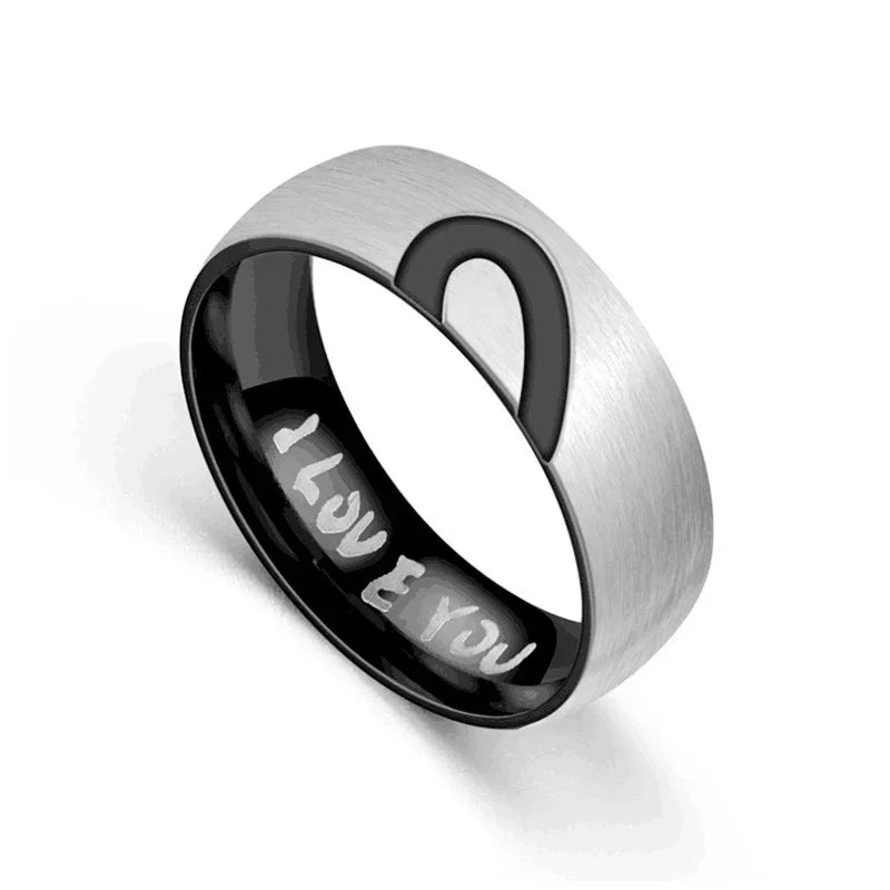 Heart Shape Couple Rings – Adjustable Wedding Band Set, Unisex