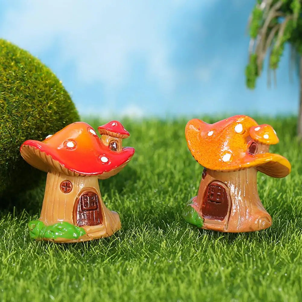 Resin Mushroom House Fairy Garden Miniature Ornament Decor Miniature Garden Ornament Nixie