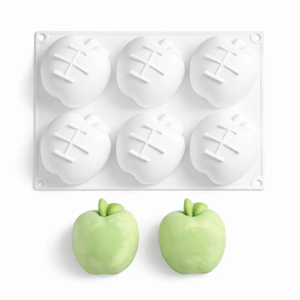 6-Cavity Green Apple Silicone Mold – Non-Stick Cake Baking Tool Silicone Cake Mold Nixie