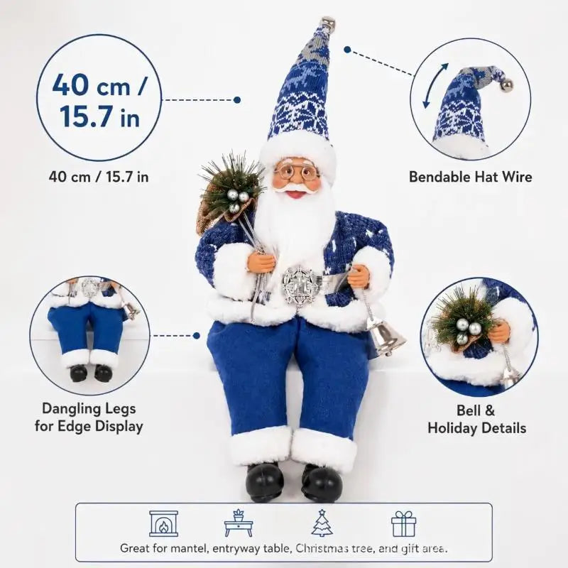 Santa Claus Standing Figurine – Handcrafted Christmas Decor Christmas Figurine Nixie