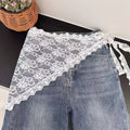 Lace Mesh Hair Scarf & Waistband for Women | Floral Knit Lace Hair Scarf Nixie WHITE