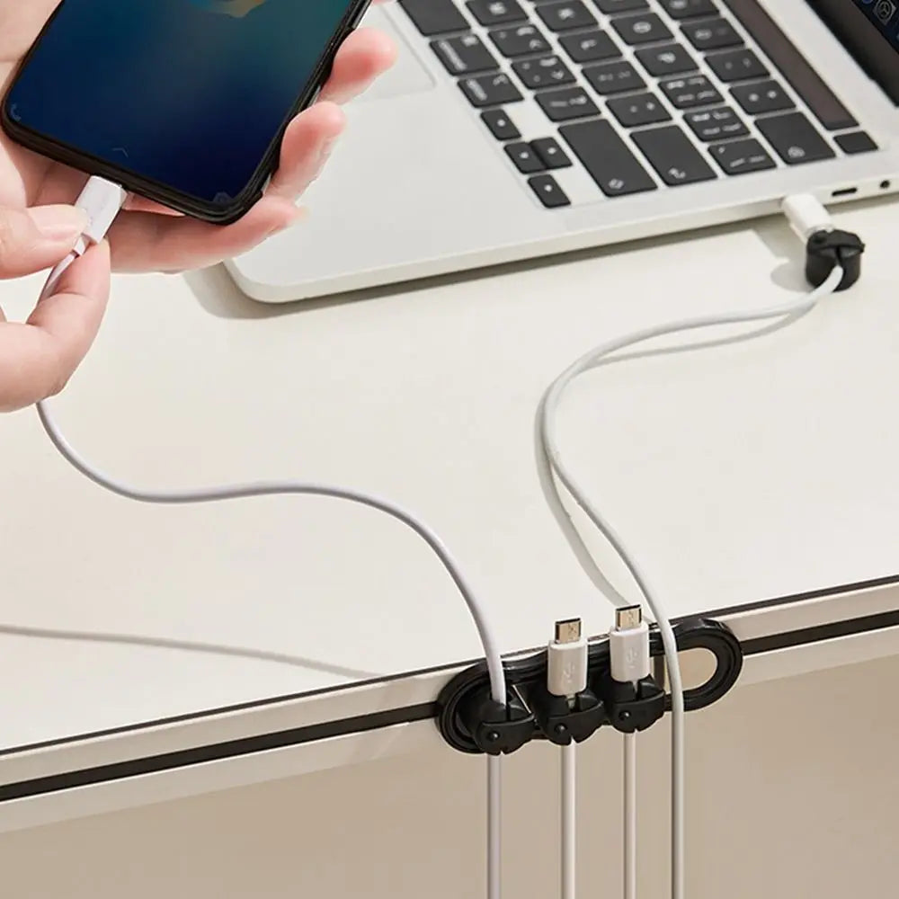 Magnetic Cable Organizer – Self-Adhesive Desktop Cord Holder