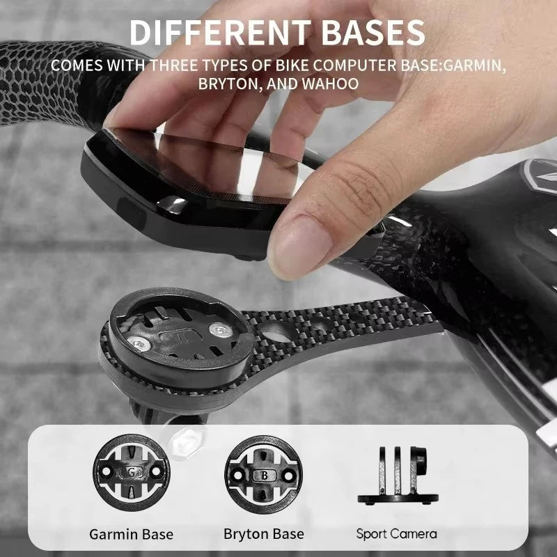 BUCKLOS Carbon Fiber Bike Computer Mount for Garmin GPS Bike Computer Mount Nixie