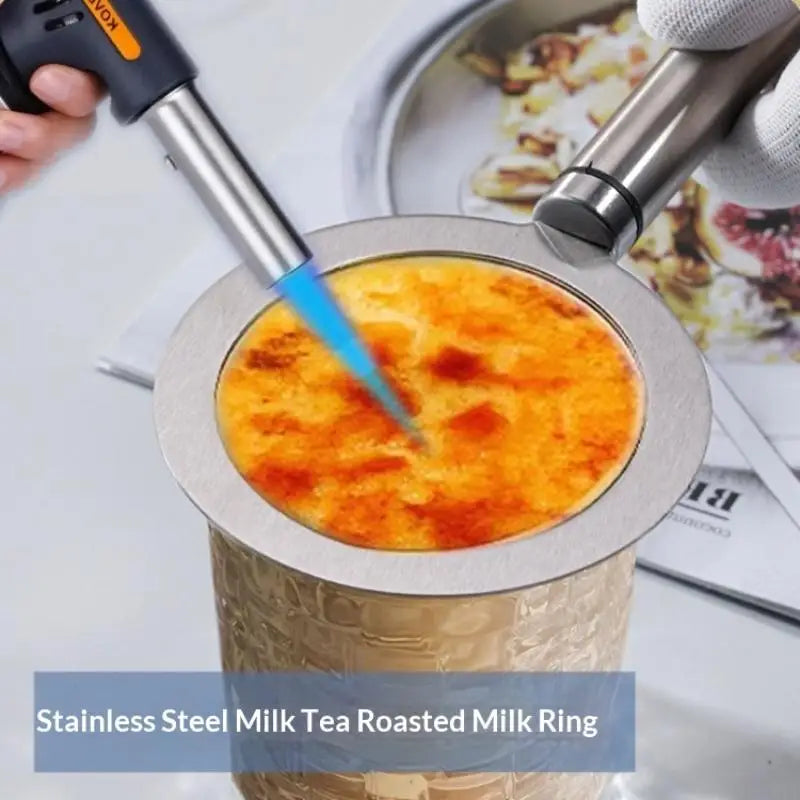 Stainless Steel Brûlée Ring – S/M/L for Desserts & Milk Tea Baking Mold Ring Nixie