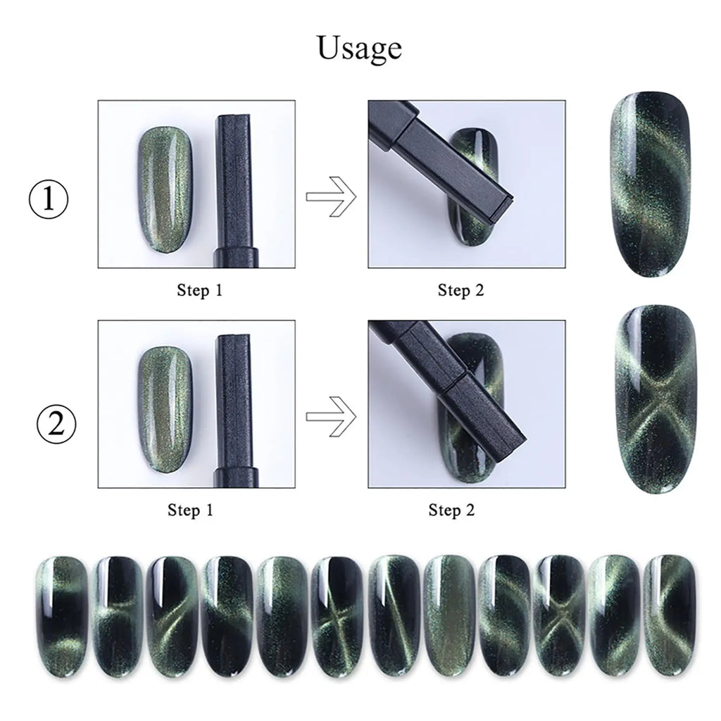 Double-Headed Cat Eye Nail Magnet 3D Tool for Gel Polish Art Nail Art Magnet Nixie