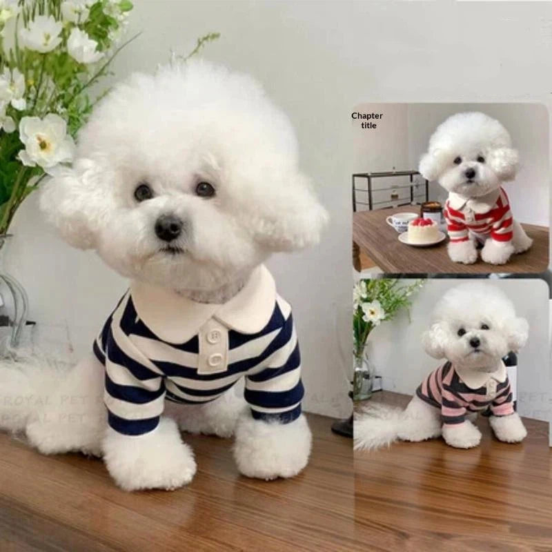 Striped Dog & Cat Shirt – Soft Polyester Pet Pullover S–2XL Pet Shirt Nixie