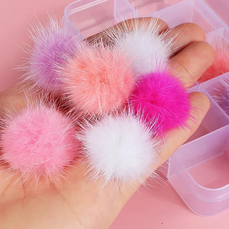 10Pc Fluffy Pom Pom Nail Art Decorations – Magnetic Manicure Nail Art Decoration Nixie