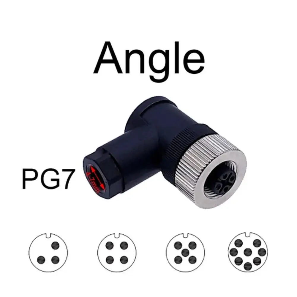 M12 Waterproof Sensor Connector 4/5/8 Pin Male Female Plug PG7 Sensor Connector Nixie