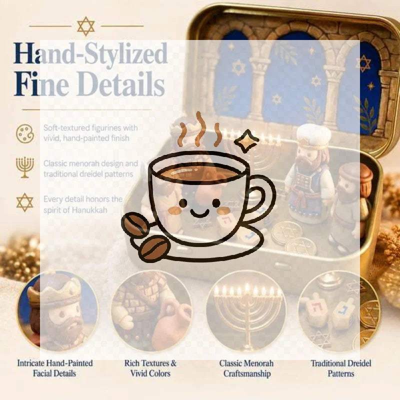 Mini Nativity Scene Set 3D Printed Figurines with Tin Case