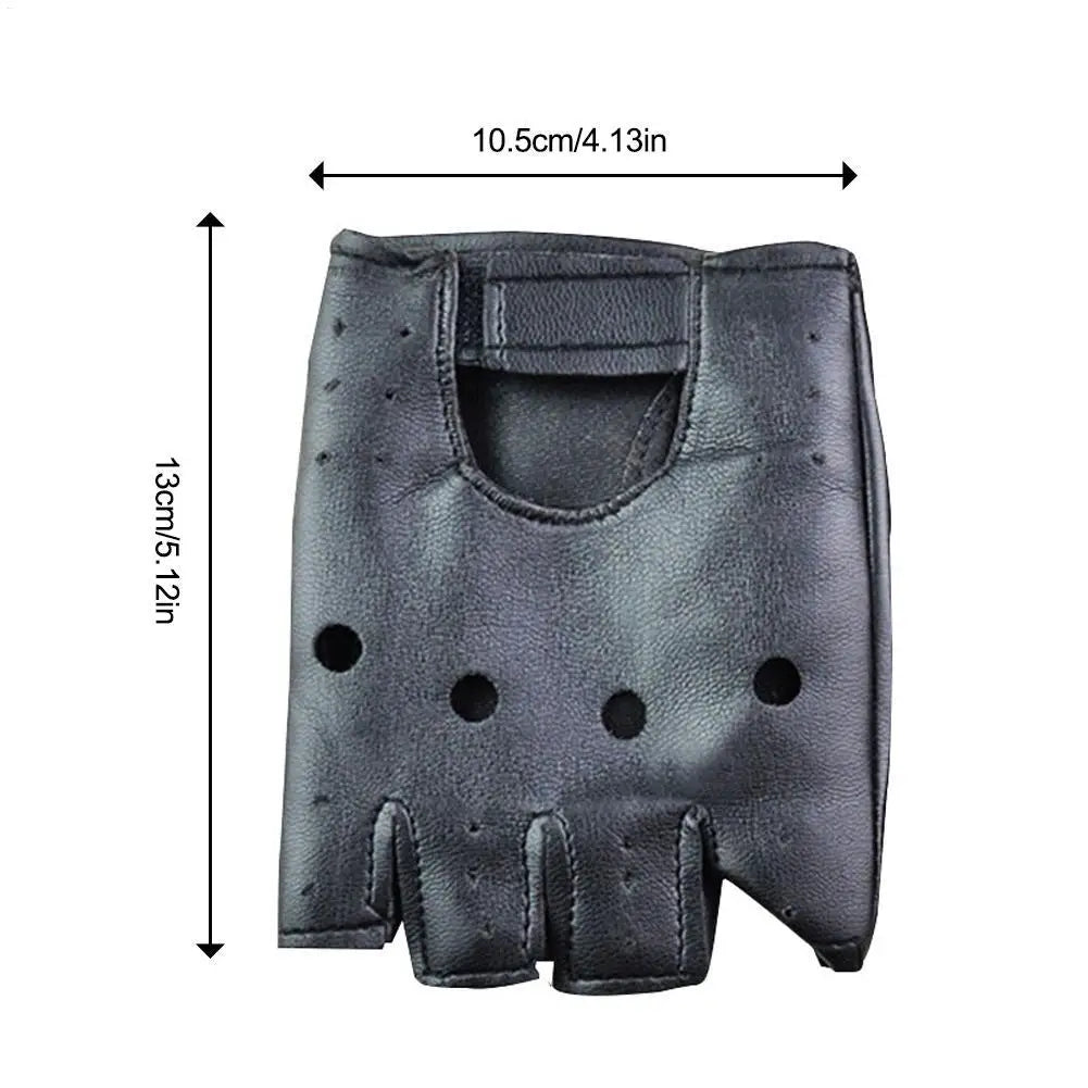 Punk Half Finger PU Leather Gloves – Dance, Fitness & Style Fingerless Fashion Gloves Nixie