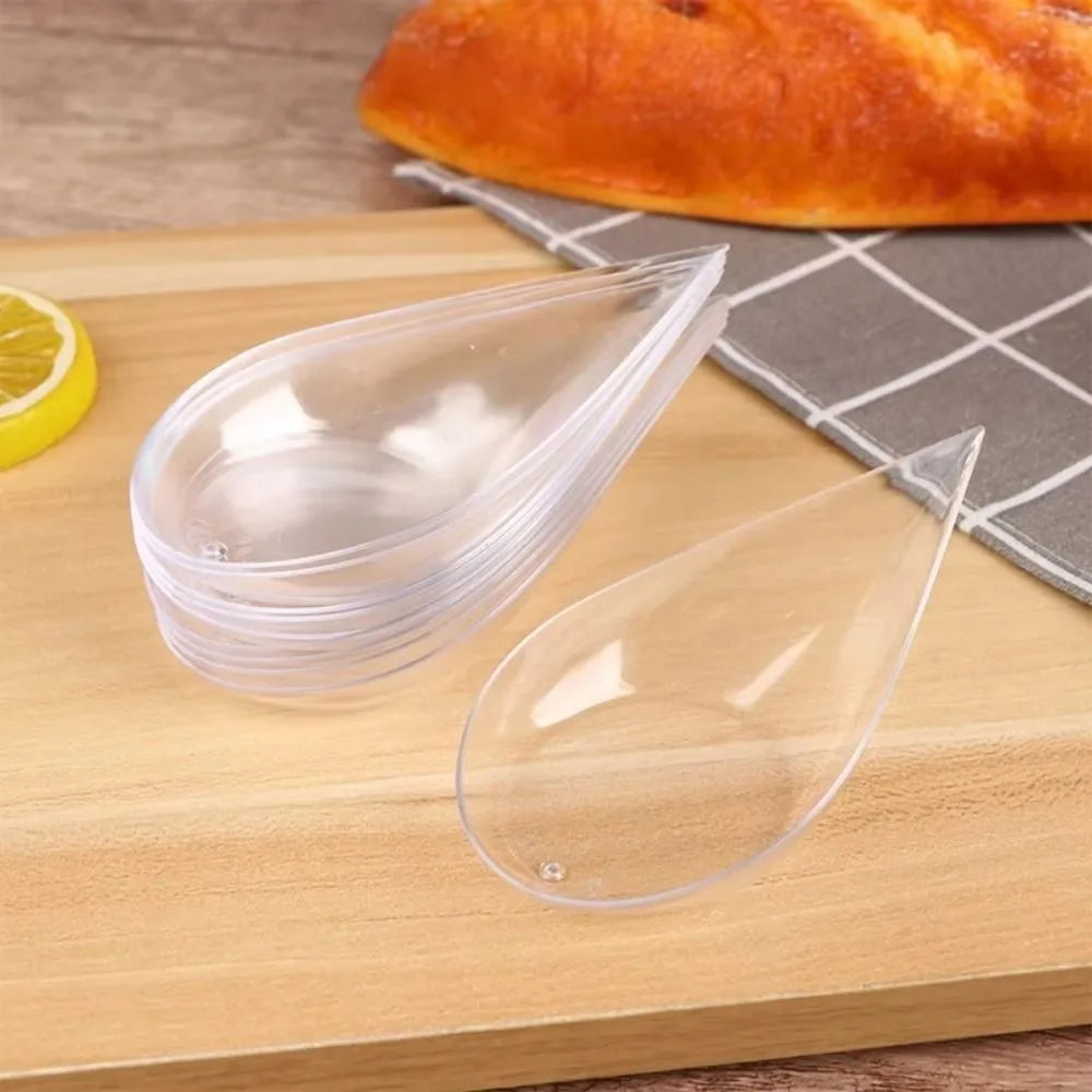 50Pcs Teardrop Mini Appetizer Plates – Reusable Dessert Tasting