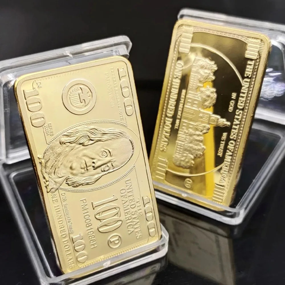 Gold Bar Bullion Collectible Coin – $100 Dollar Novelty Décor Collectible Novelty Coin Nixie
