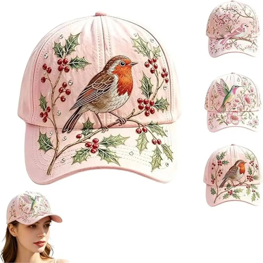 Breathable Garden Baseball Cap – Floral Embroidery Adjustable Hat Embroidered Baseball Cap Nixie