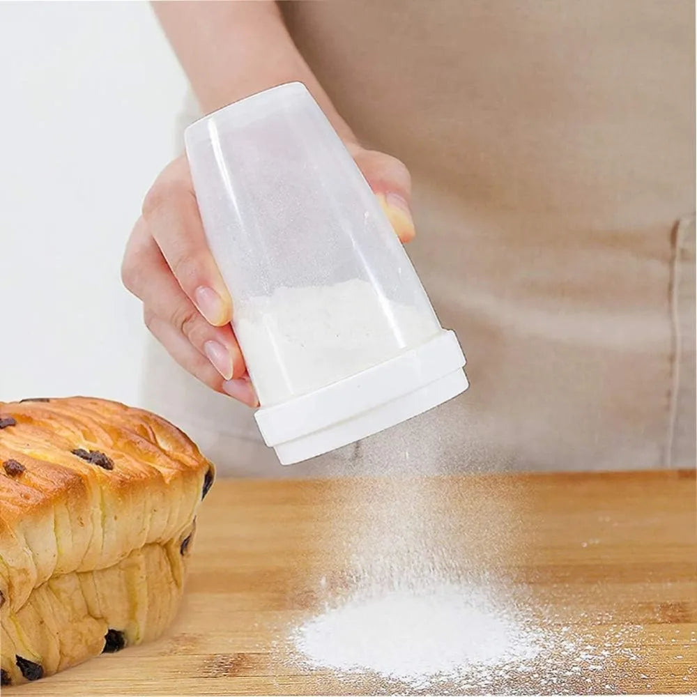 Plastic Flour & Sugar Shaker with Mesh Lid – Baking Sifter Baking Sifter Shaker Nixie