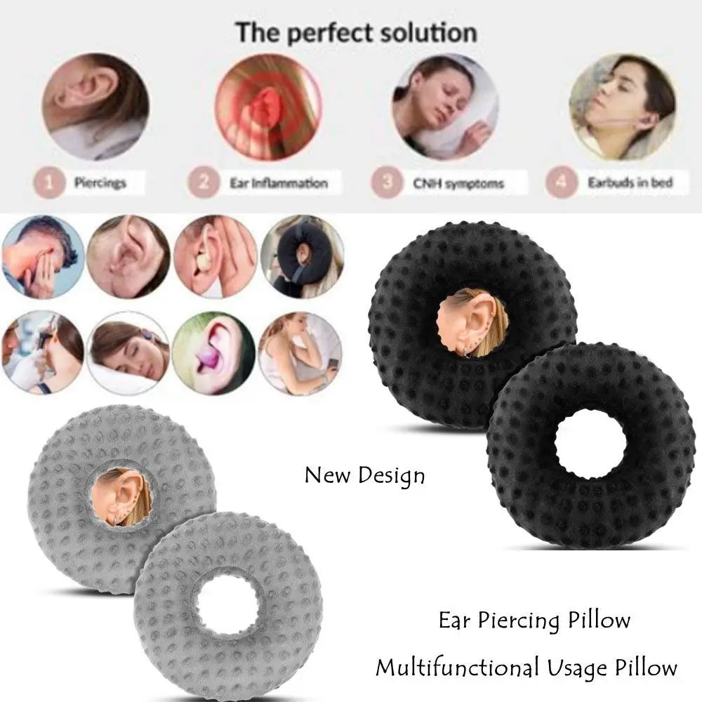 Cotton Ear Piercing Pillow with Ear Hole – Side Sleep Comfort Ear Piercing Pillow Nixie