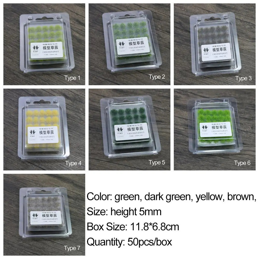 50PCS 5mm Miniature Grass Tufts – Model Railway Scenery & Diorama Miniature Scenery Tufts Nixie