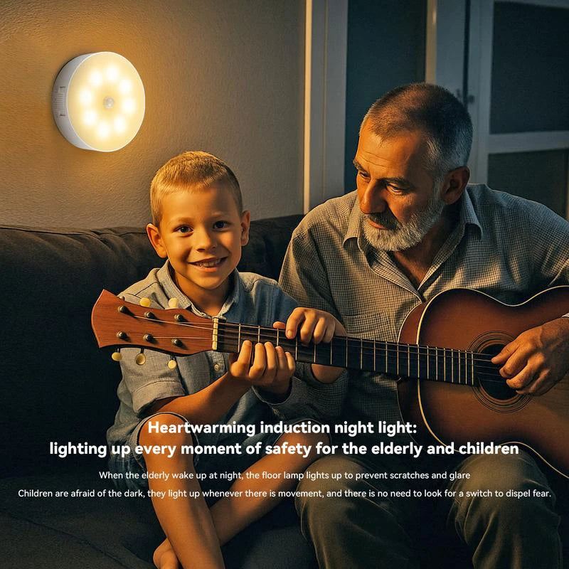 LED Motion Sensor Night Light – Rechargeable Wireless Lamp