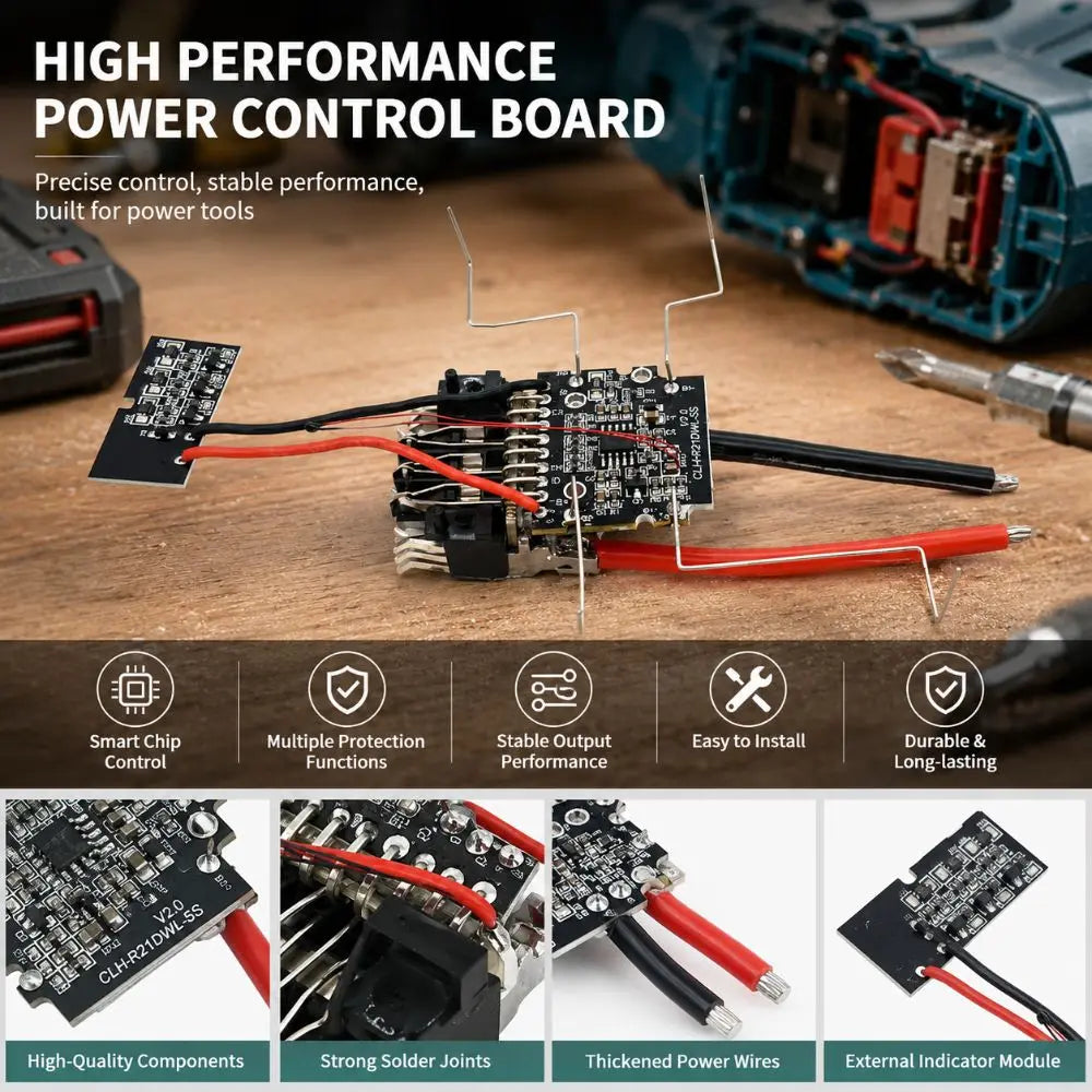 20V Li-Ion BMS Protection Board for Dewalt 18V/20V Battery