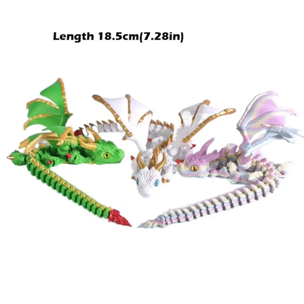 3D Printed Articulated Wyvern Dragon with Wings – Desktop Gift