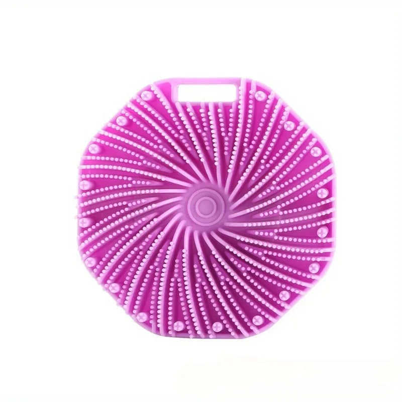 Silicone Hexagonal Bath Brush – Wall-Hanging Shower Scrubber