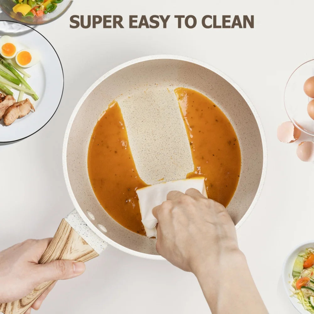 MICHELANGELO Granite Nonstick Saucepan Set with Lids – 3 Piece Nonstick Saucepan Set Nixie