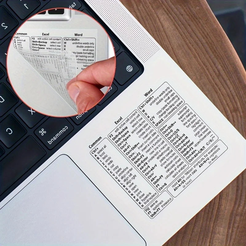 Transparent PET Keyboard Cover – Excel, Word & Windows Shortcuts Keyboard Cover Nixie