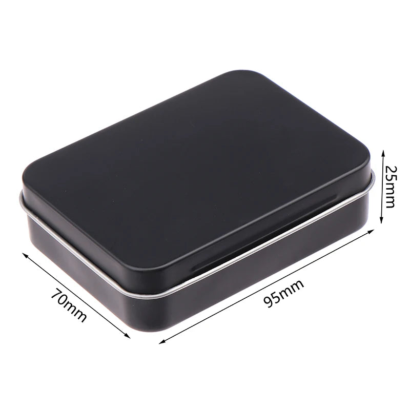Iron Storage Box Frosted Finish Metal Tin with Hinged Lid Metal Storage Tin Nixie