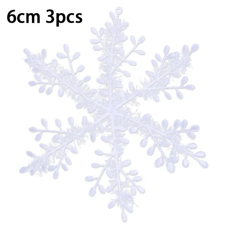 White Glitter Snowflake Ornaments – Christmas Tree & Party Decor