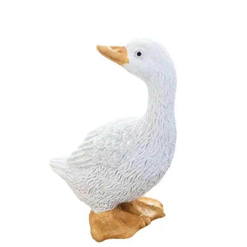 3Pcs White Duck Resin Statue Hydroponic Flower Pot Ornament Resin Decor Statue Nixie