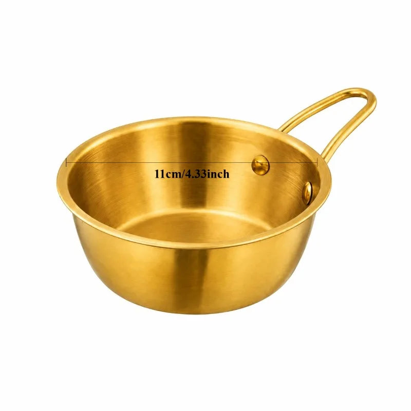 Korean Stainless Steel Rice Bowl & Sauce Dish Set | Nixie Stainless Steel Bowl Nixie Gold-1 PC