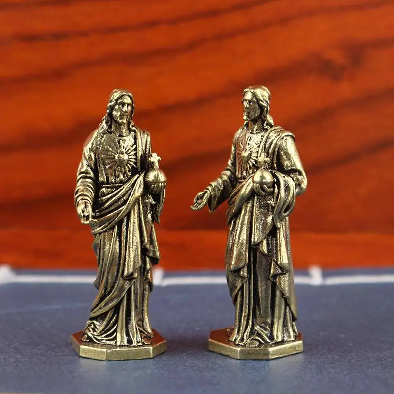 Handmade Brass Deity Statue Vintage Tibetan Desktop Figurine