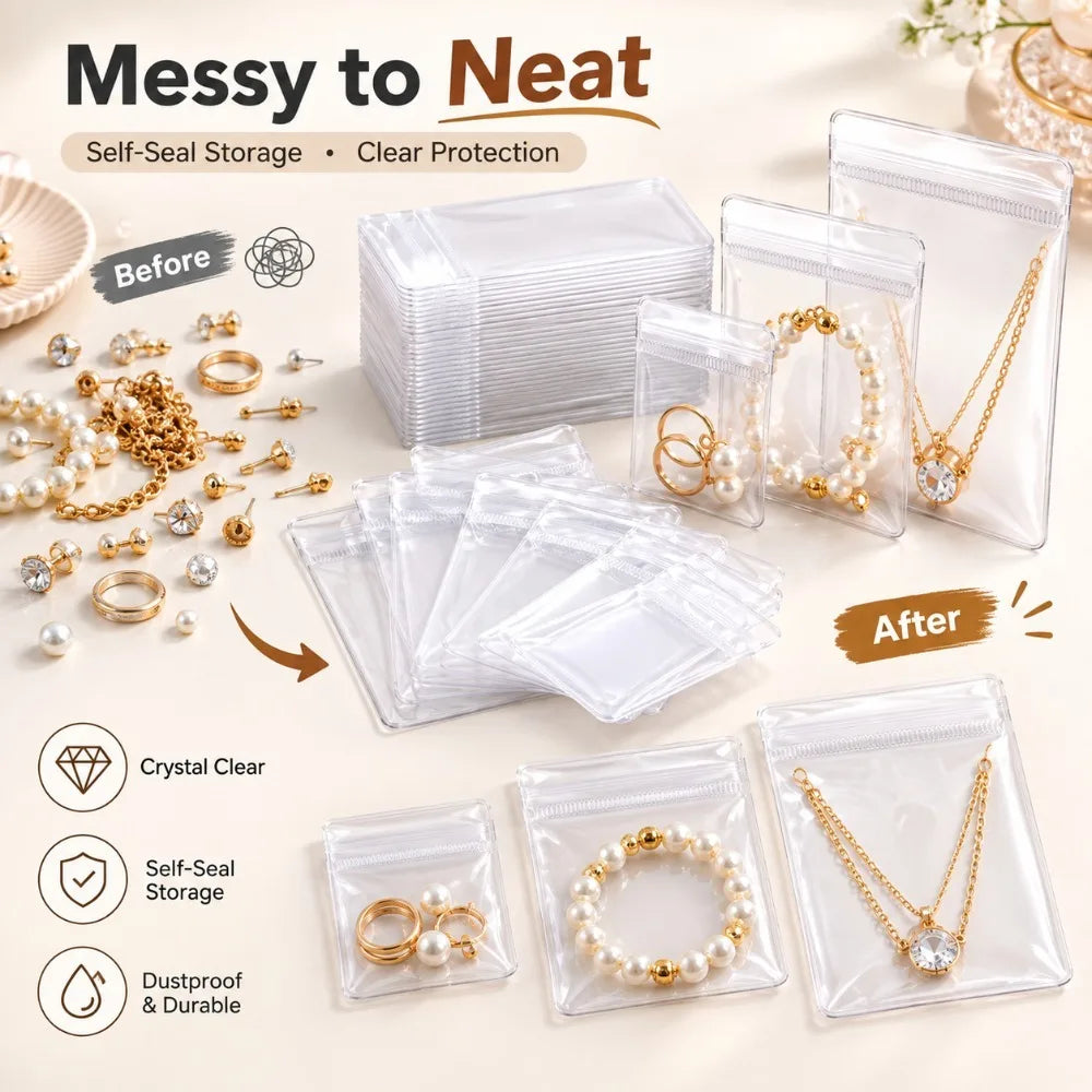 PVC Transparent Ziplock Jewelry Bags – Rings, Earrings & More Jewelry Storage Bags Nixie