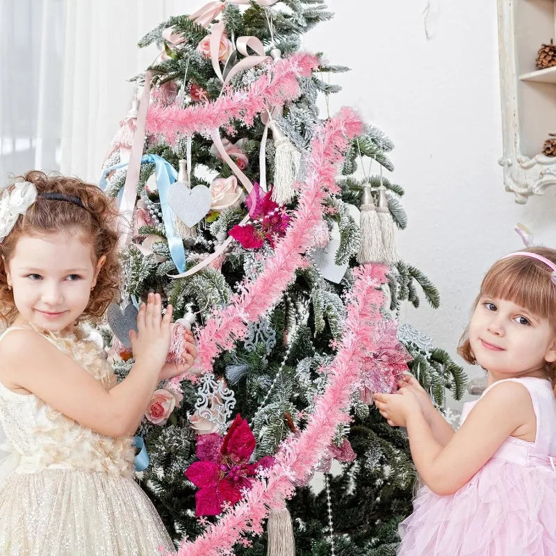 2M Christmas Snowflake Tinsel Garland – Metallic Xmas Decor Christmas Tinsel Garland Nixie