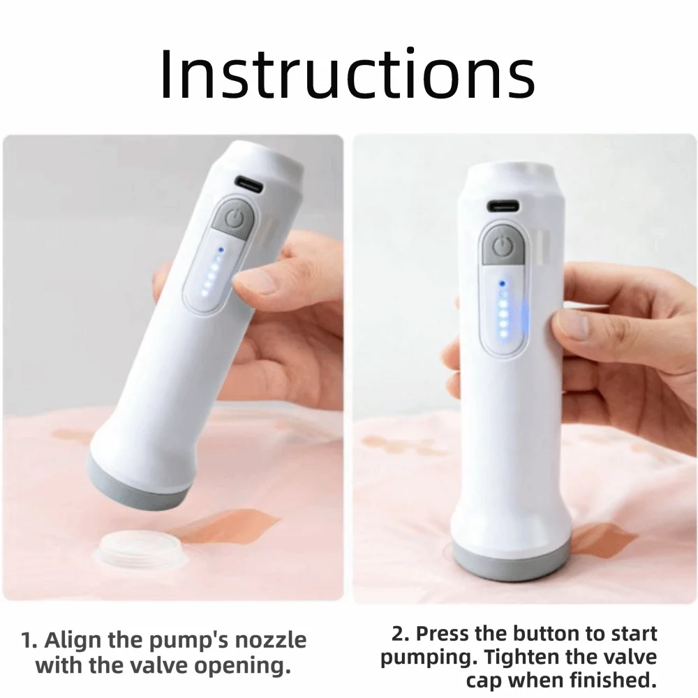 Rechargeable Electric Vacuum Pump – Portable Travel Clothes Sealer Vacuum Storage Pump Nixie