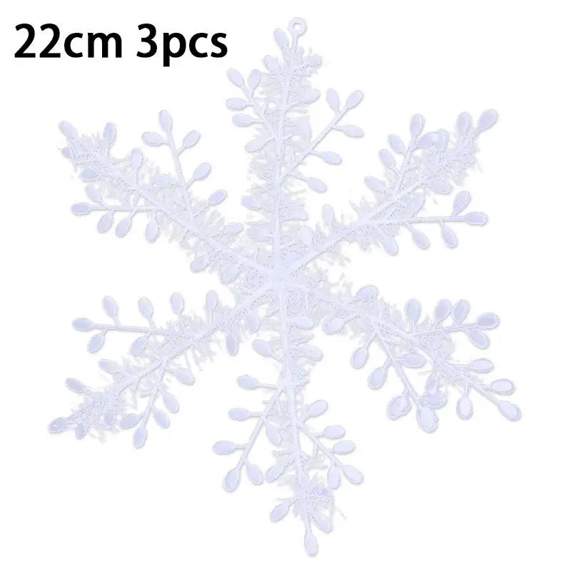 White Glitter Snowflake Ornaments – Christmas Tree & Party Decor