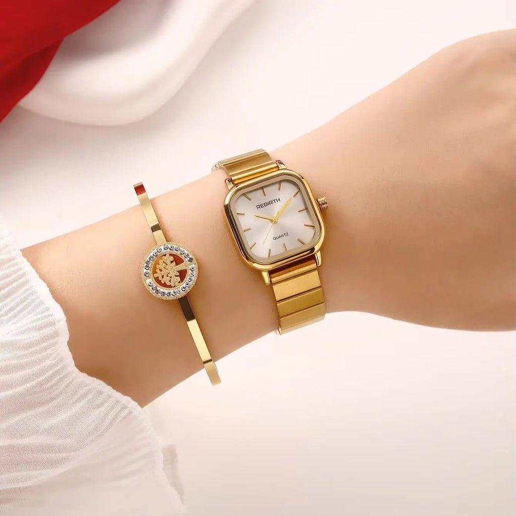 REBIRTH 2-Piece Retro Bracelet & Watch Set | Casual Fashion Bracelet Watch Set Nixie