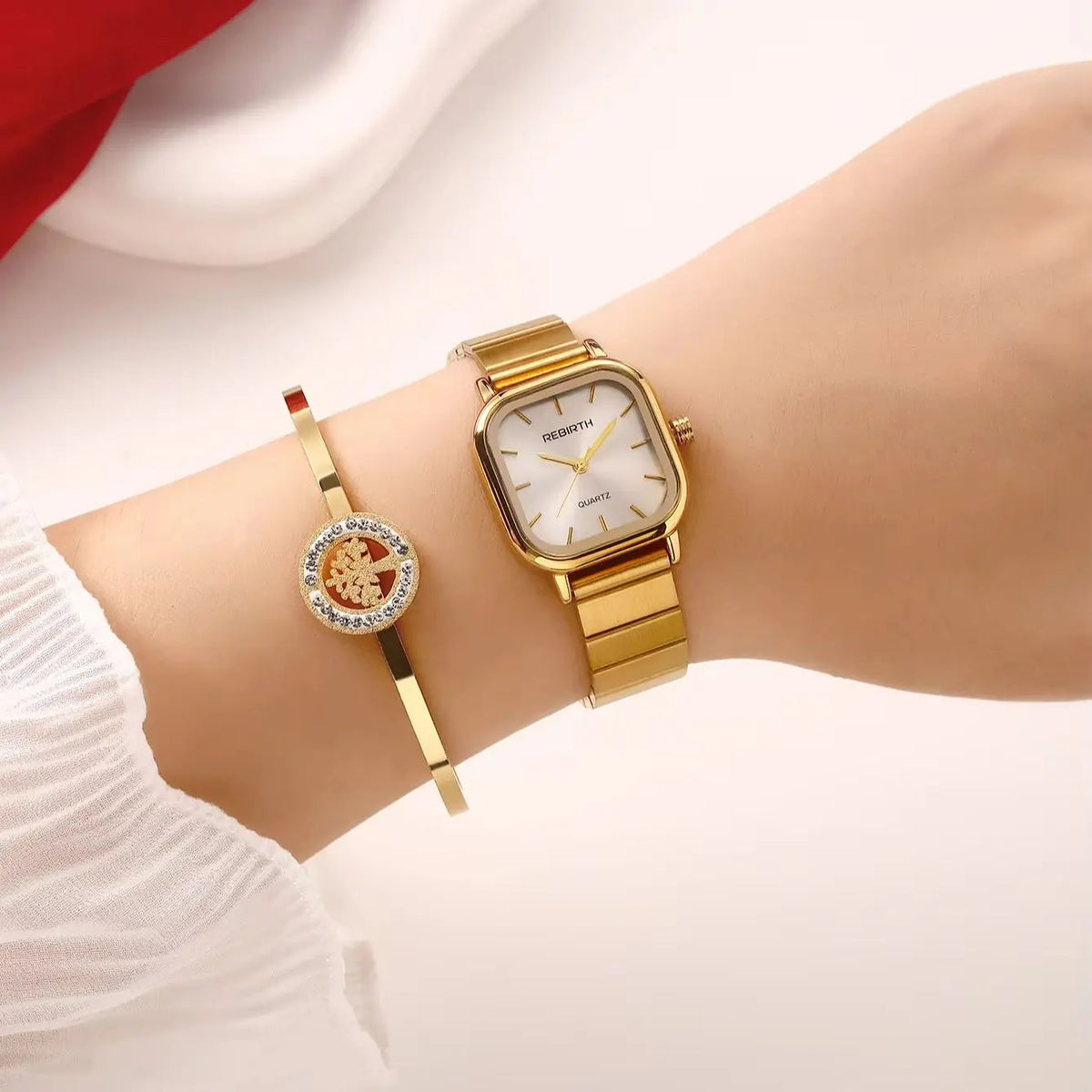 REBIRTH 2-Piece Retro Bracelet & Watch Set | Casual Fashion Bracelet Watch Set Nixie