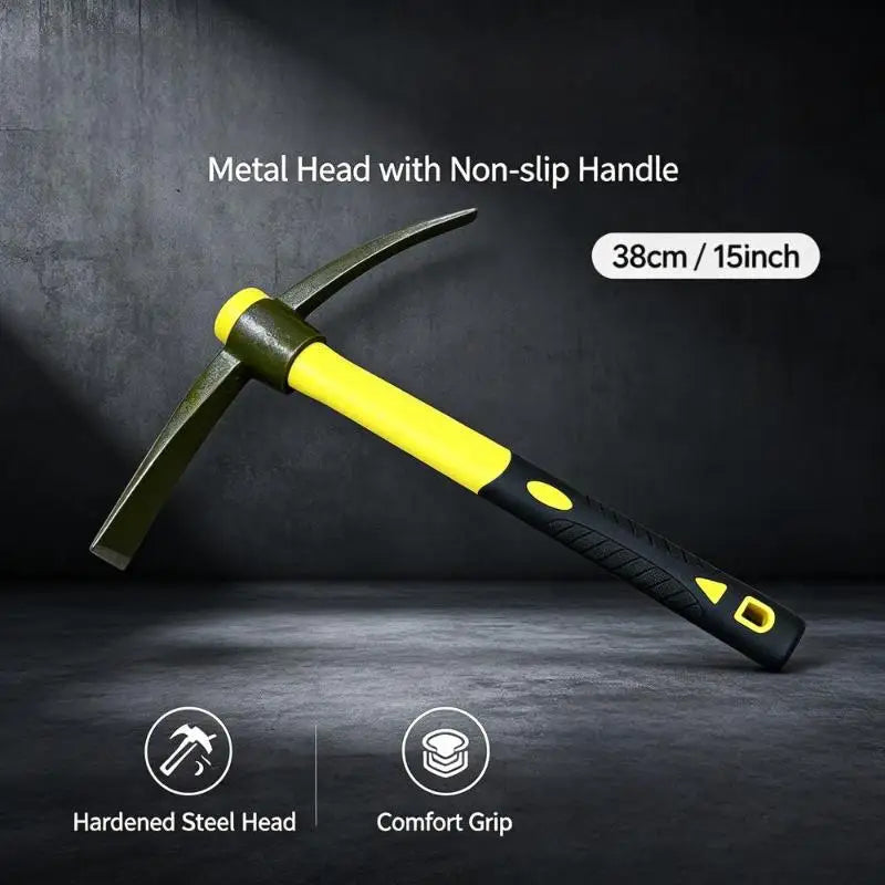 Mini Pickaxe Mattock Hoe – 15" Fiberglass Handle Garden Tool Garden Pickaxe Mattock Nixie 100V JP Plug