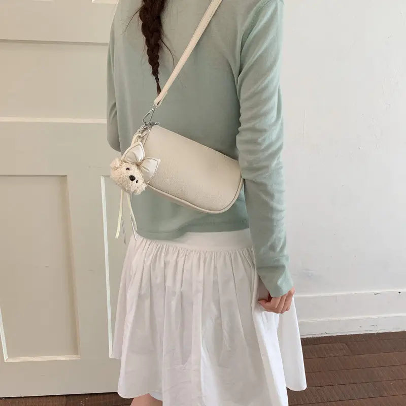 Women's Crossbody Dumpling Bag – Stylish Shoulder Bag | Nixie Crossbody Shoulder Bag Nixie White (No Charm)