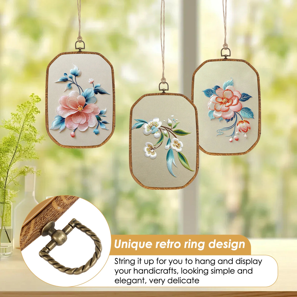 3-Piece Embroidery Hoops Set – Retro Cross Stitch & Display Hoops Embroidery Hoop Set Nixie