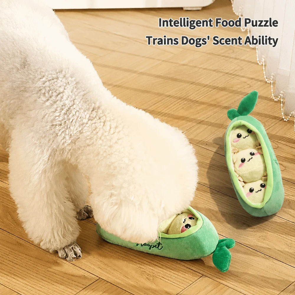 Squeaky Pea Pod Dog Chew Toy – Bite-Resistant & Interactive